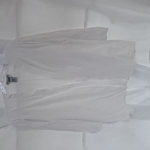 Catherines white 3x knit shrug with 3/4 sleeves